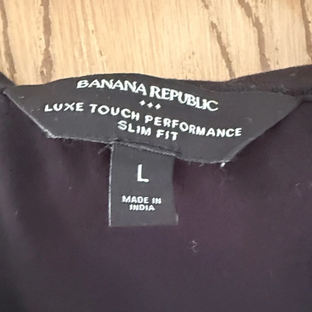Banana Republic Black Short-Sleeve Polo